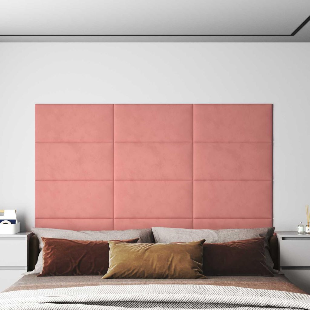 "Schlussverkauf" Wandkopfteilen 12 pcs - Rosa 60x30 cm Samt - Kopfteile C179