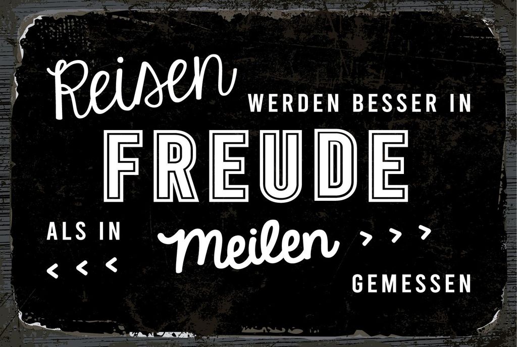 vianmo Holzschild 12x18 cm Reisen in Freude als in Meilen gemessen
