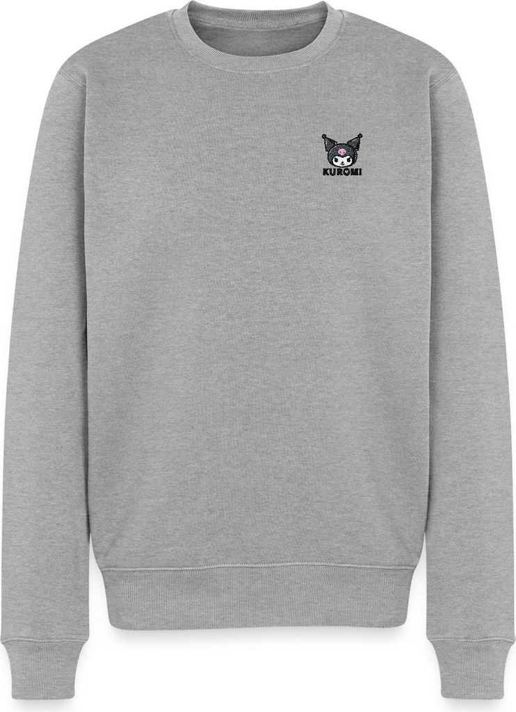 Spreadshirt Kuromi Stick Portrait Herren Premium Pullover, XXL, Grau meliert