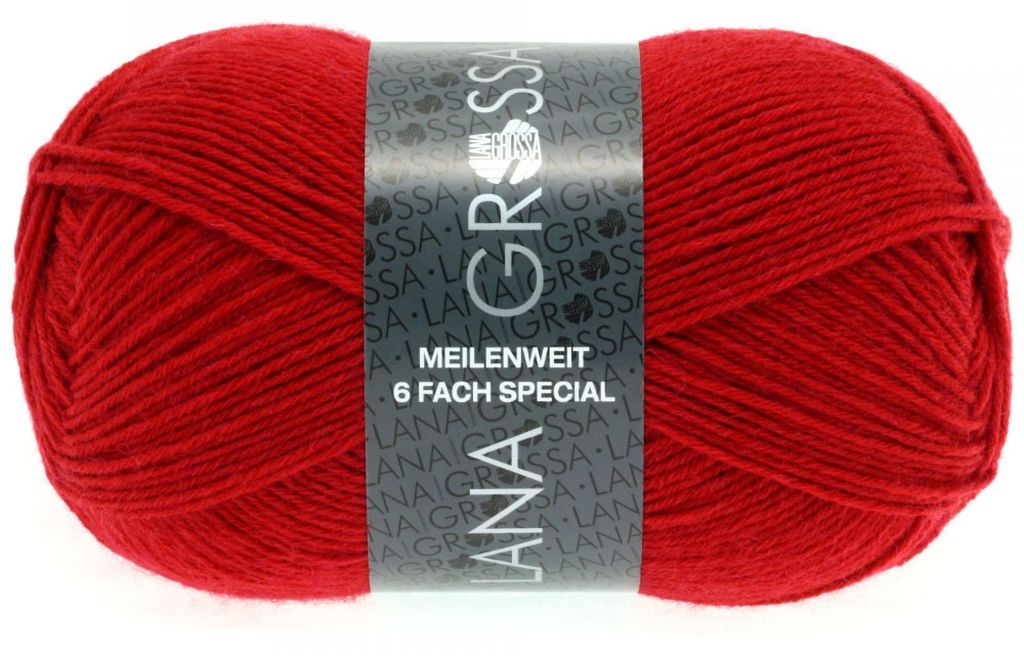 Lana Grossa - Meilenweit 6-fach 150g Unito 8966 rot Produktbild 
