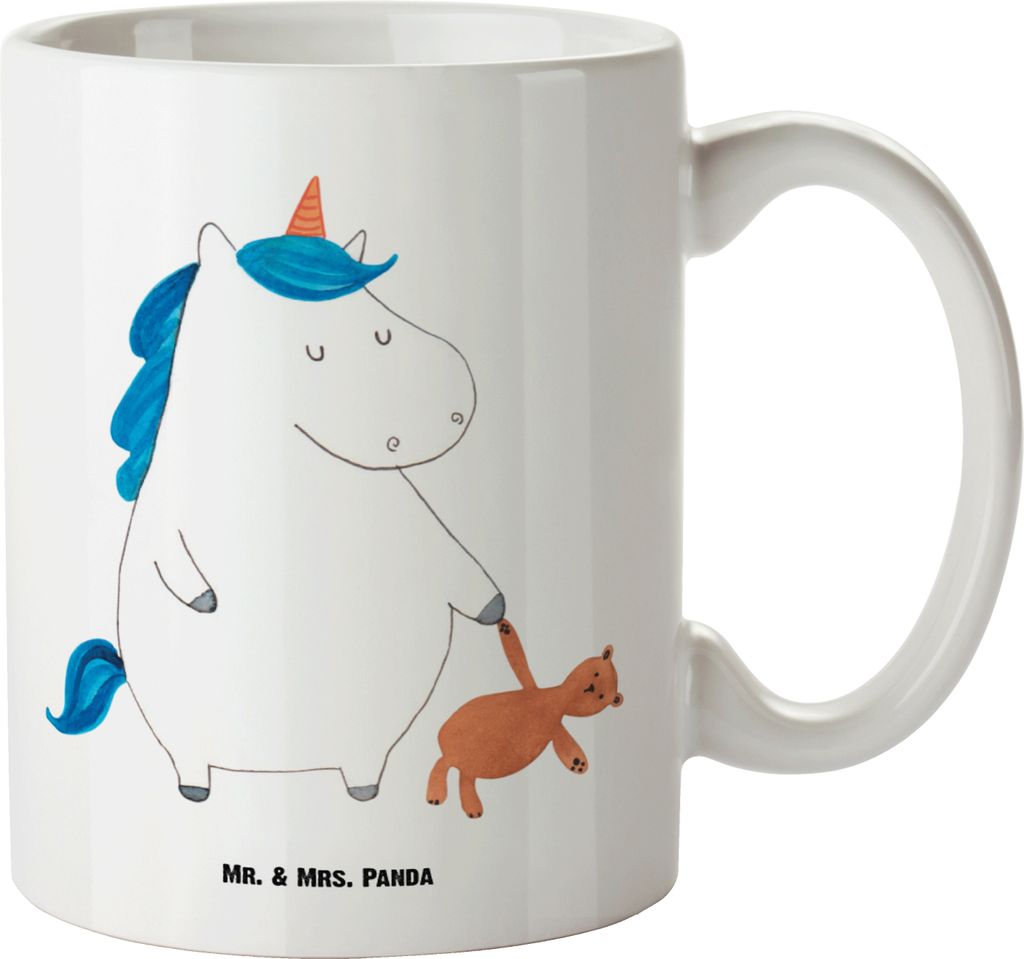 Mr. & Mrs. Panda weisse tasse Einhorn Teddy - Weiß - Geschenk, schlafen, Pott, Jumbo, jumbotasse, Deko, Gute Nacht, Große, steingut, Einhörner, ...