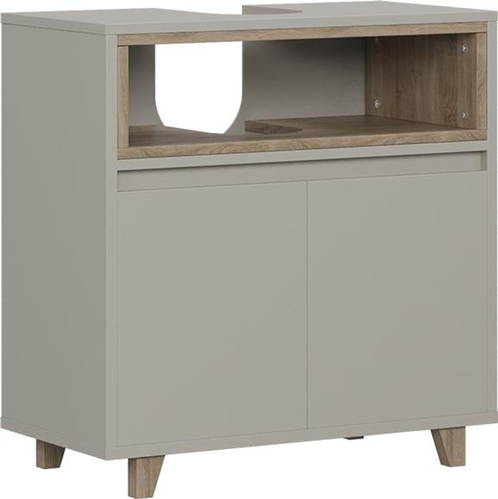 Waschbeckenunterschrank Vicco Elnor Greige 60 x 61 cm mit 2 Produktbild 