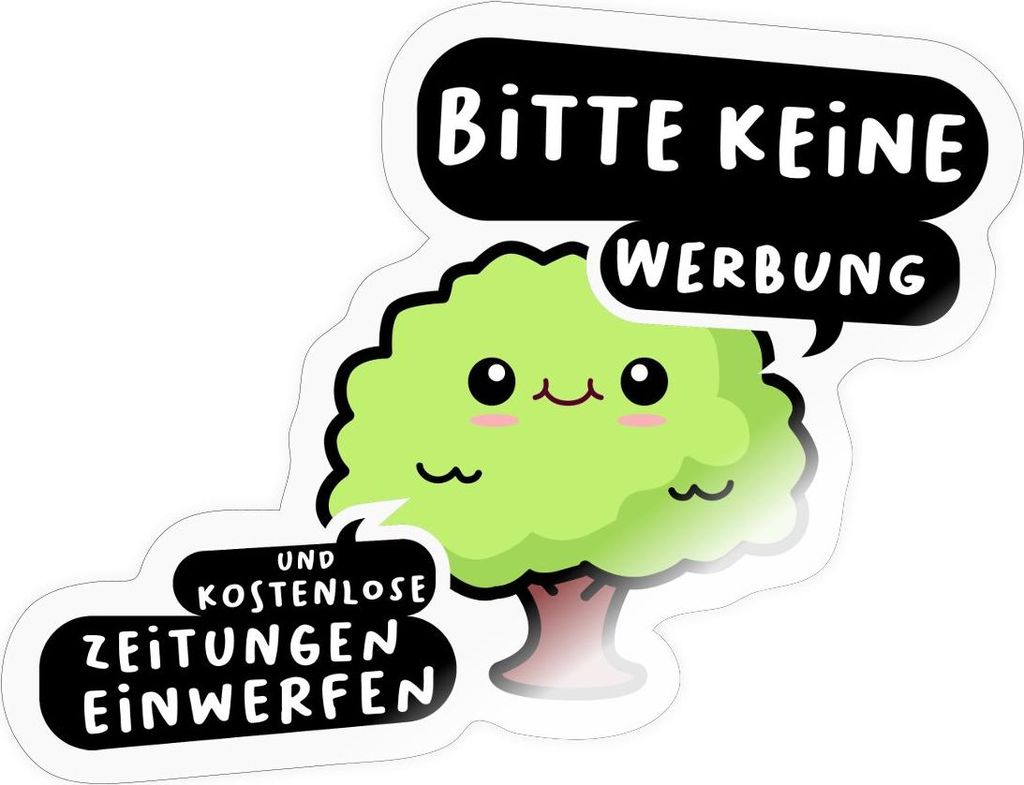 Spreadshirt Briefkasten Aufkleber Bitte Keine Werbung Zeitung Sticker Aufkleber, 10 x 10 cm, Transparent glänzend