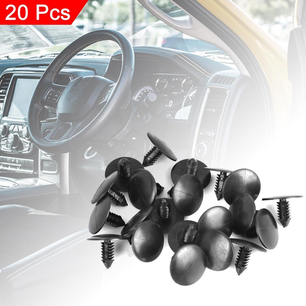 20 Stück Auto Bolzen Nieten Kotflügel Clip 5mm Loch Durchm. Kunststoff Schwarz