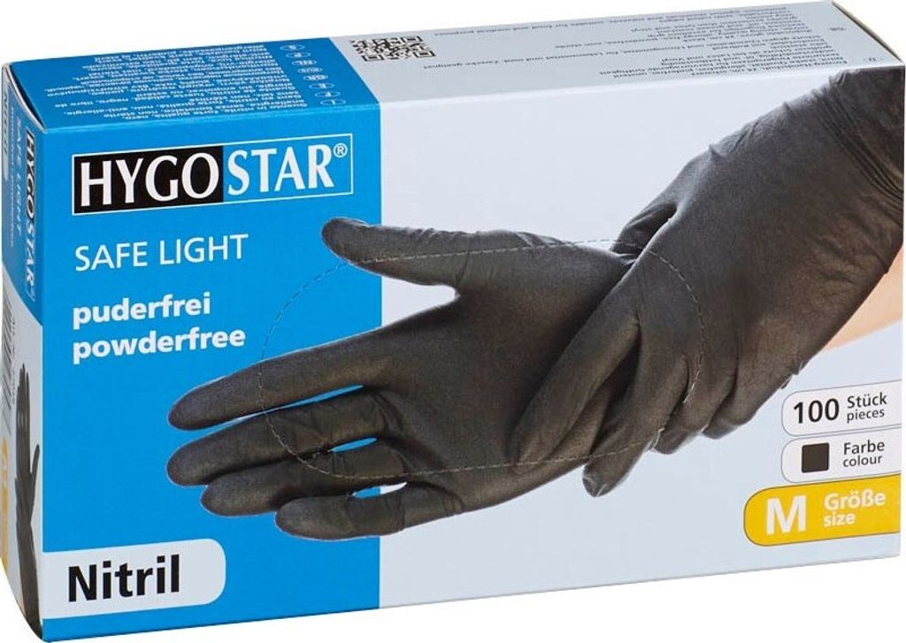 Hygostar 27058 Nitrilové rukavice Safe Light černé velikost Obrázek produktu 