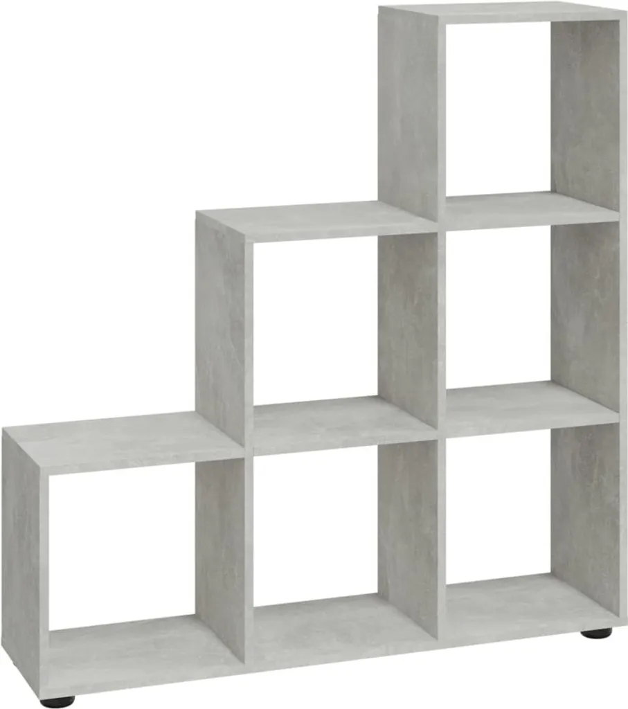 SYFAX™ Libreria a Scala Grigio Cemento 107 cm - Design Moderno Legno
