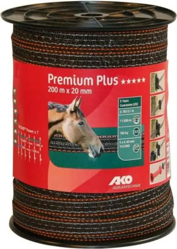 Ruban pour Clôture Électrique de Paddock 20mm Coloris Brun et Orange