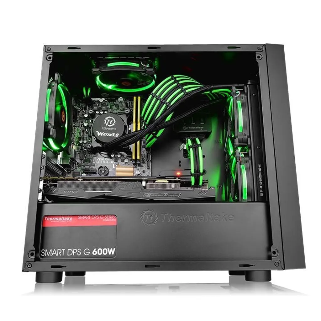 Case PC Thermaltake Versa H17 Window Nero - Mini Tower Gaming Elegante - 9