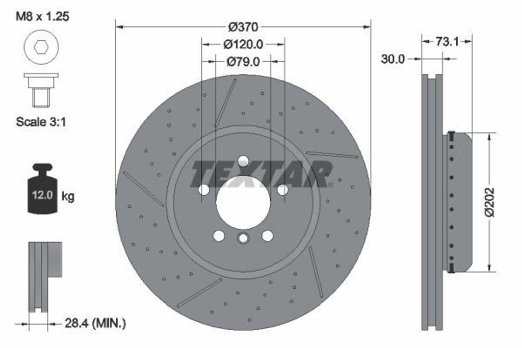 TEXTAR Bremsscheibe Artikel: 92265425