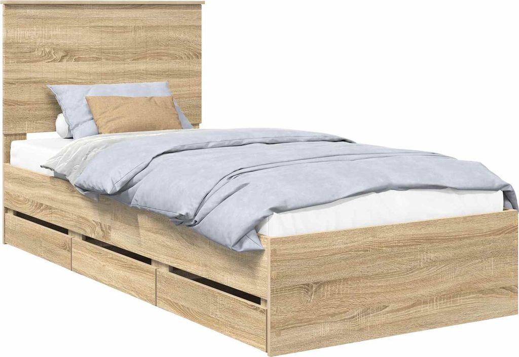 Bettrahmen Sonoma-Eiche 90 x 200 cm Ingenieurs Holz