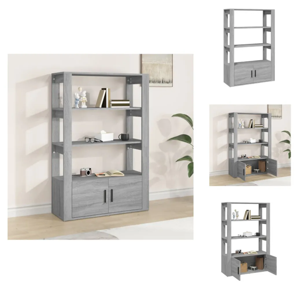 vidaXL Credenza Grigio Sonoma 80x30x119,5 cm Materiale a base di legno - Credenze