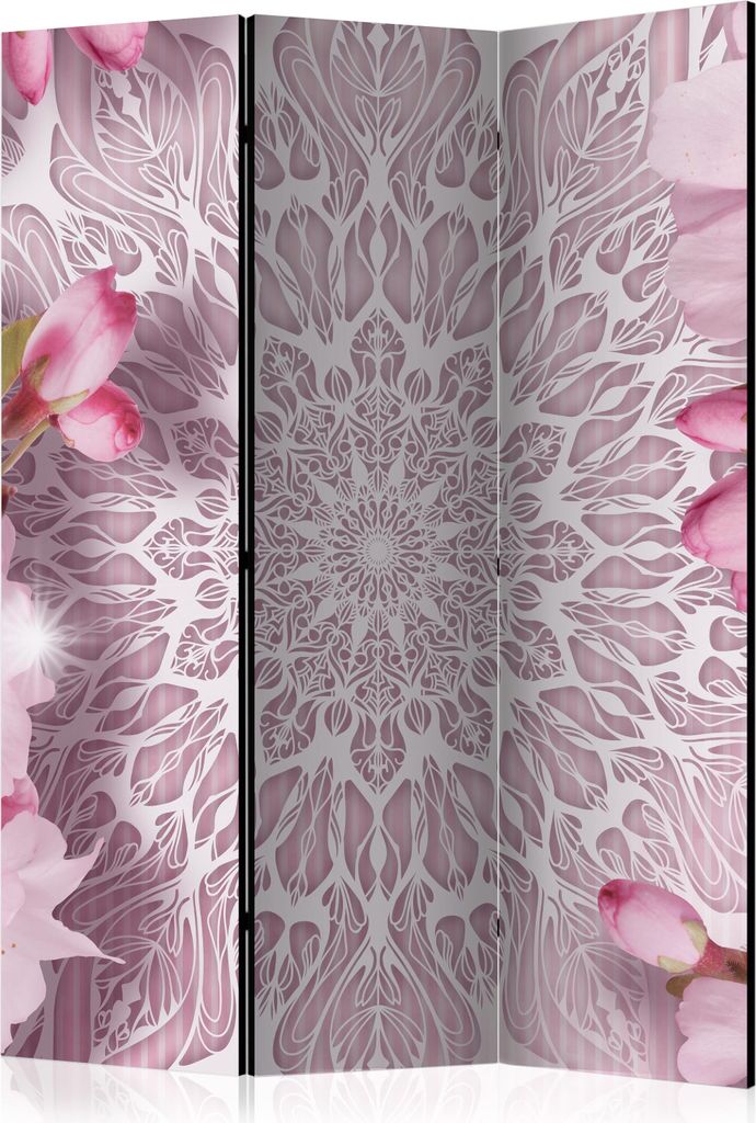 3-teiliger Einseitiger Vlies Paravent - Pastel Mandala 135x172 cm Orient b-A-0512-z-b
