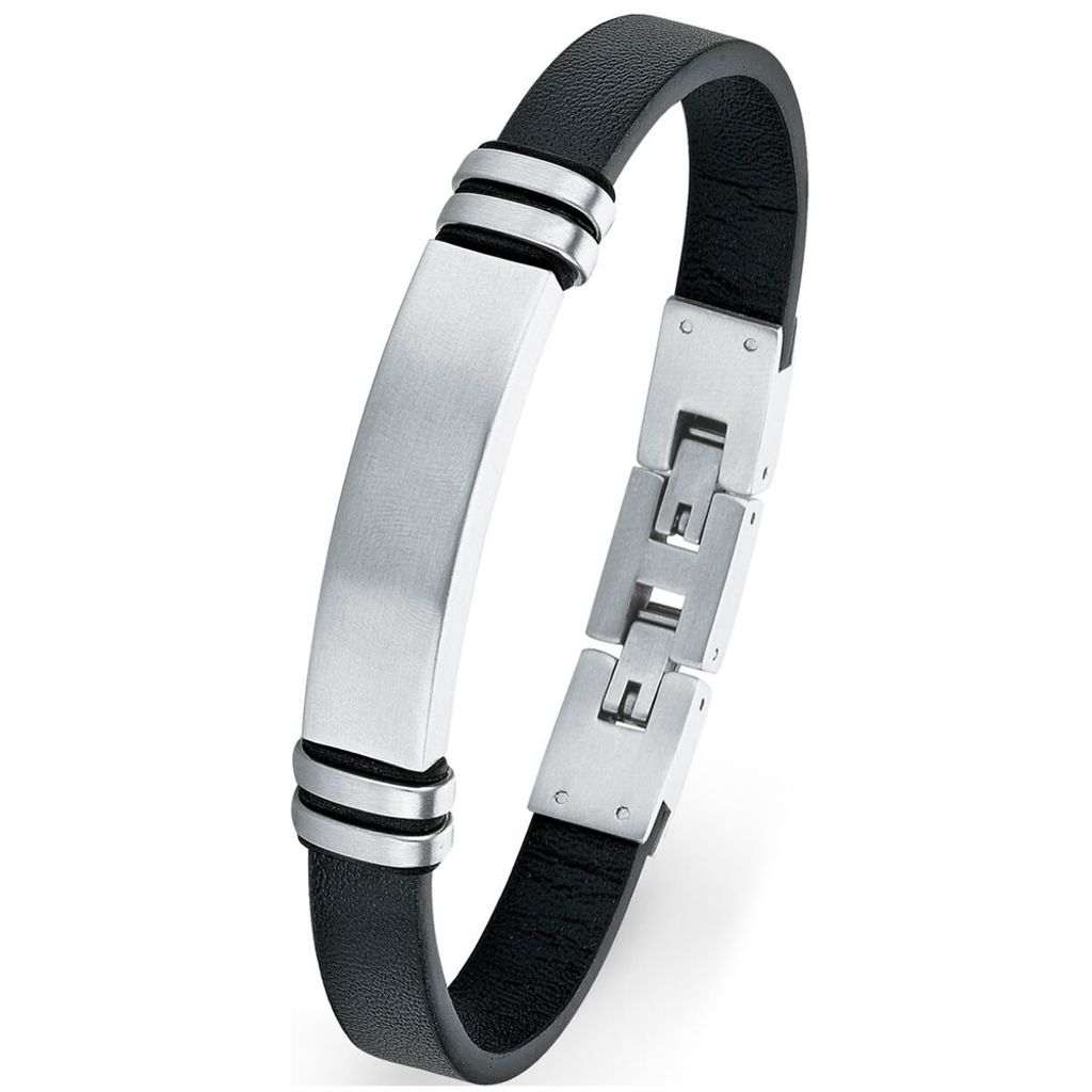S.Oliver ID-Armband 2018703 Edelstahl Leder