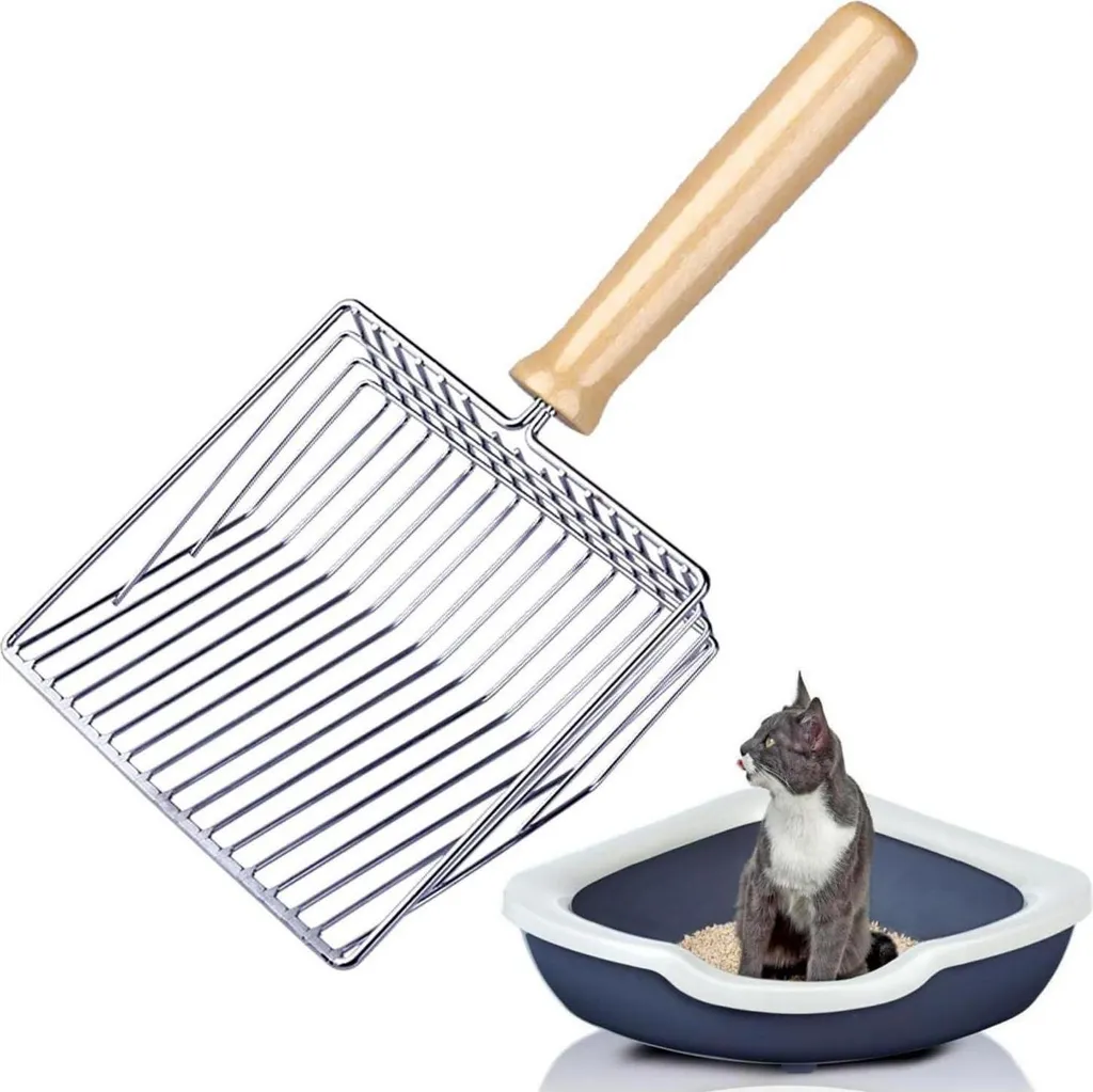 Paletta Designer Gatto Metallo 28cm | Setaccio per Lettiera 7mm
