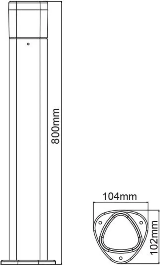 Potelet Extérieur LED 340° Éclairage Chaud 3000K IP54 Robuste et Durable
