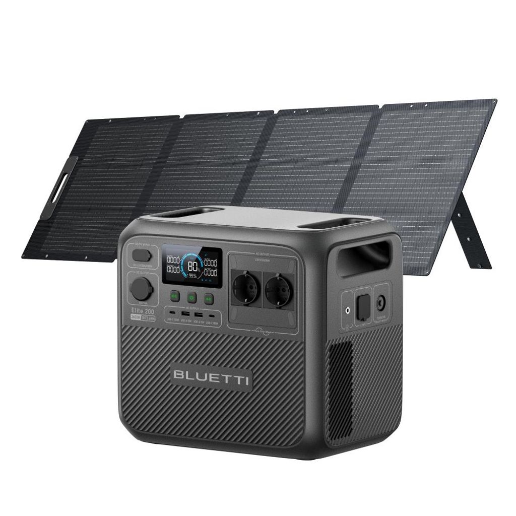 BLUETTI Solar Generator Elite 200 V2 met 200W zonnepaneel, Productafbeelding 