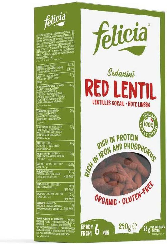 Felicia Červená šošovica Sedanini250g Obrázok produktu 