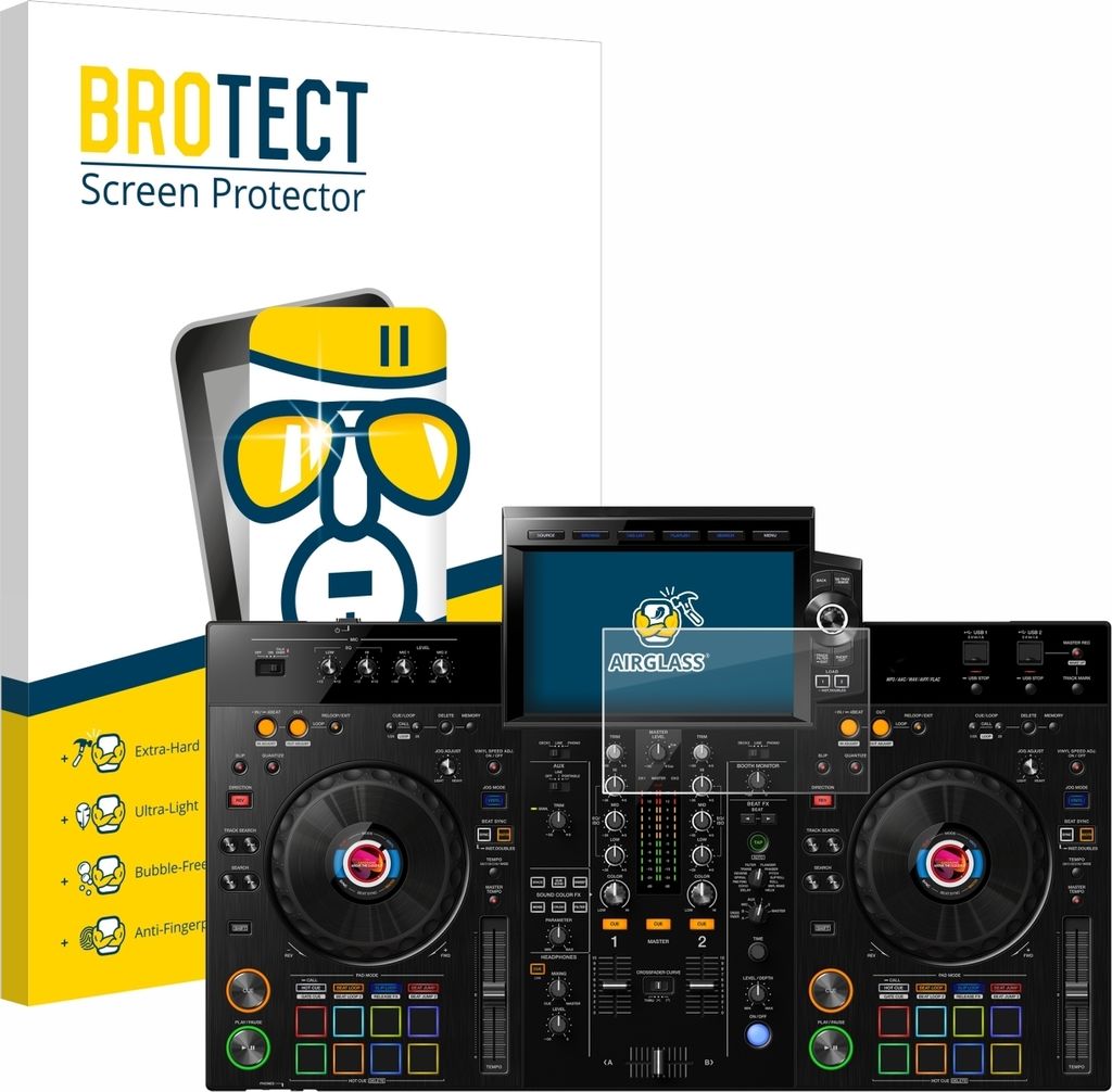 BROTECT Schutzglas für Pioneer XDJ-RX3 Schutzfolie Panzer Folie Glas Display Schutz klar