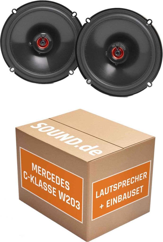 Lautsprecher Boxen Einbaupaket vorne JBL Club 620F passend für Mercedes C-Klasse W 203 + T-Modell/Kombi | 2x Tief-Mitteltöner mit integriertem Ho...