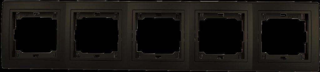 Abdeckrahmen-5-fach horizontal Schwarz (Soft Touch)
