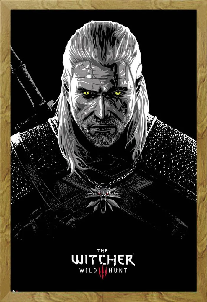 Witcher Poster Tossicità + Cornice Rovere Shinsuke: Pronti alla Caccia?