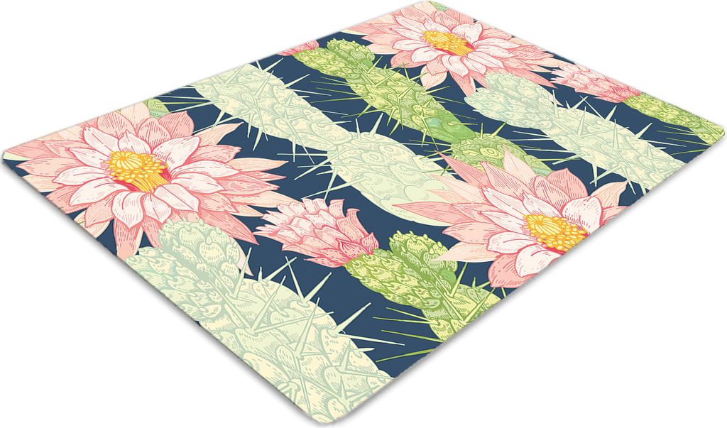 Stuhlunterlage Bürostuhlunterlage 120 cm x 90 cm Bodenmatte Bürostuhlunterlage - Kaktusblumen