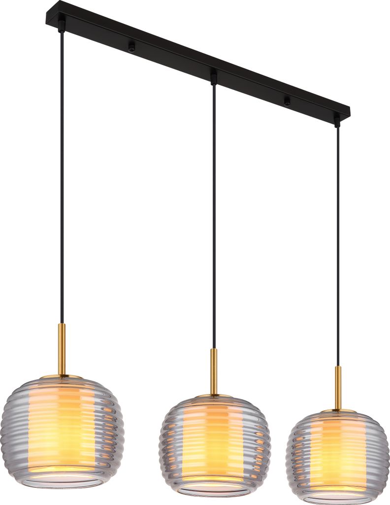 Globo Lighting Hängeleuchte Metall schwarz matt, 3x E27