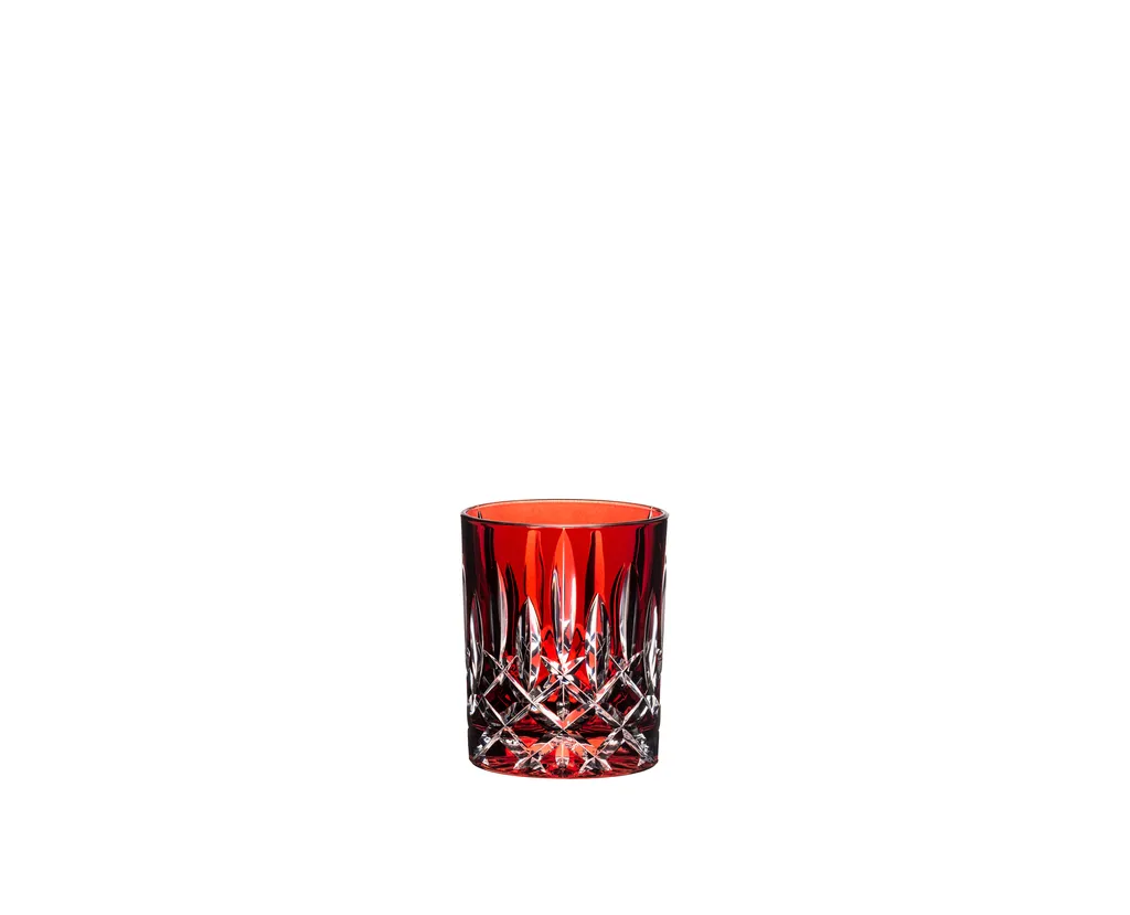 Riedel Laudon Becher, Whiskybecher, Tumbler, Trinkbecher, Glas, Trinkglas, Kristallglas, Rot, H 10 cm, 1515/02S3R