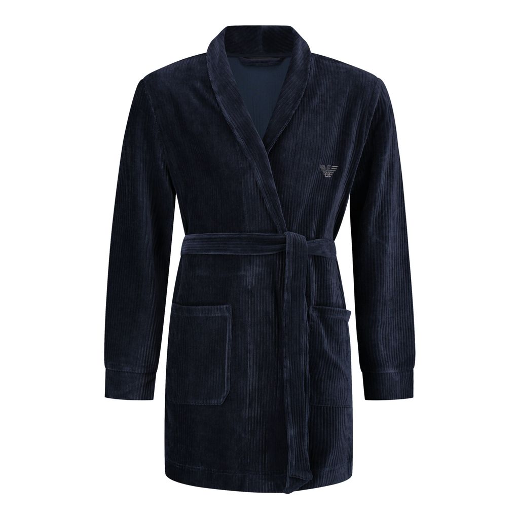 EMPORIO ARMANI Herren-Zimmerjacke gekreuzter Schalkragen mit Gürtel und Taschen Artikel 111884 2F589 KLEMMKLEID, EUR L/XL - BR G/EG - MX G/EG, Cot...
