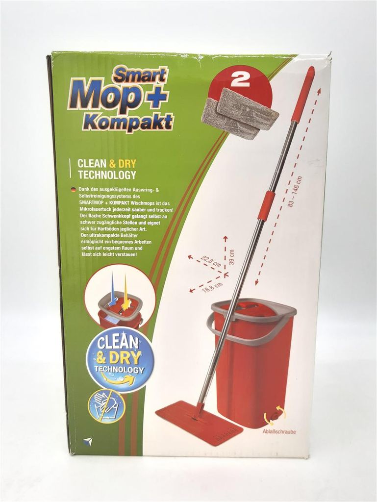 Profi Bodenwischer Set mit Eimer & Mopp Bodenreiniger Clean & Dry-Technologie DE 