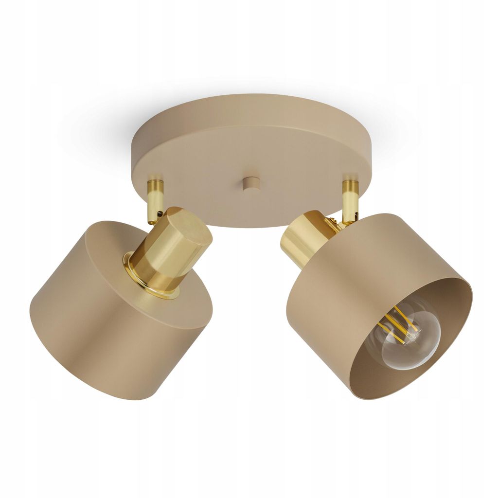 FKL DESIGN Home Deco: Plafondlamp, ecru-goud, 2 lampen, Productafbeelding 
