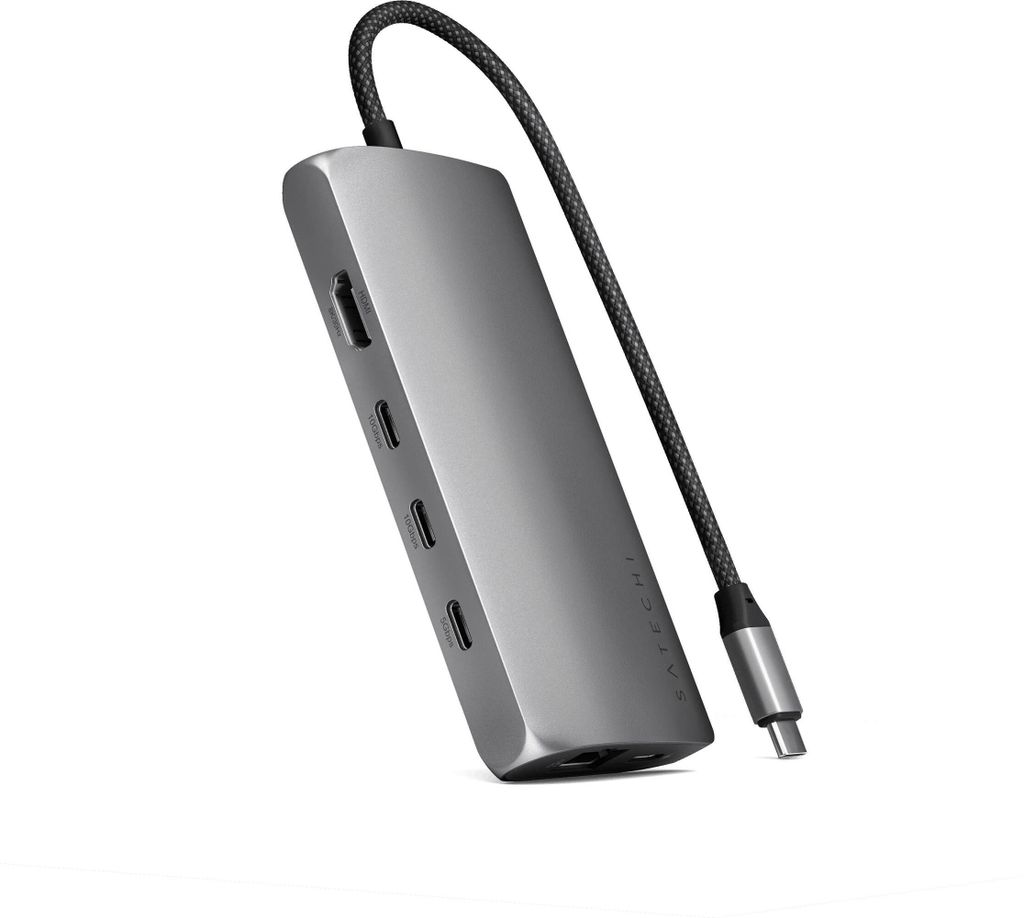 Satechi ST-P8KEM laptop-dockingstation & portreplikator Kabelgebunden USB 3.2 Gen 1 (3.1 Gen 1) Type-C Grau