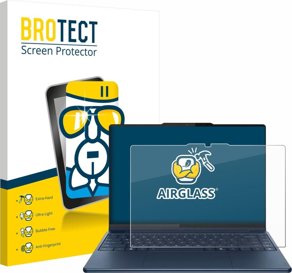 BROTECT Schutzglas für Lenovo Yoga Pro 9i Gen 10 Aura Edition 16" Touch Schutzfolie Panzer Folie Glas Display Schutz klar