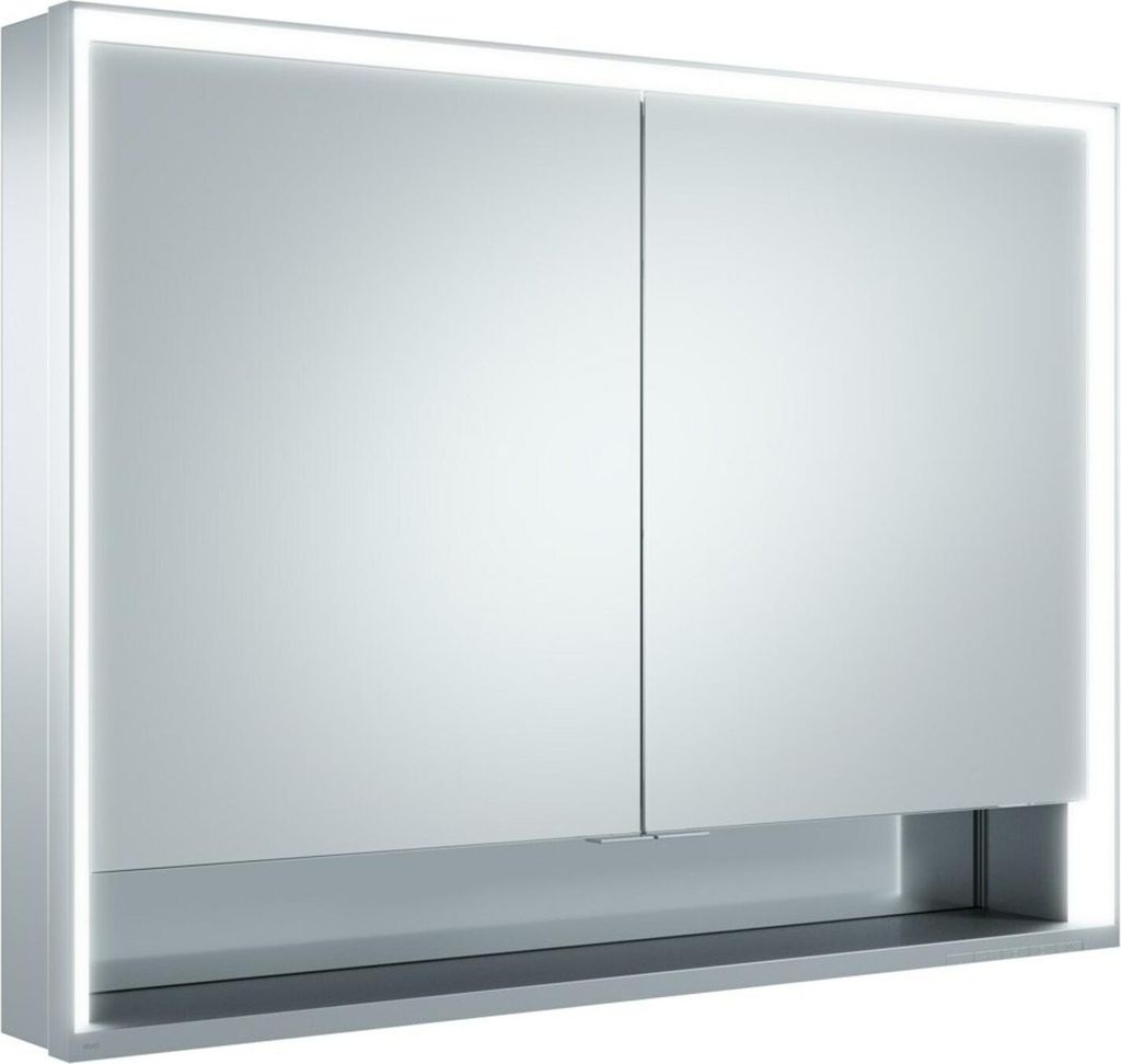 KEUCO Royal Lumos Spiegelschrank Wandvorbau 2-türig, kurze Tür, offenes Ablagefach, 1000mm, 14324171301