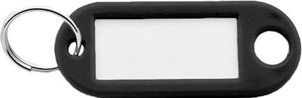 CombiCraft Schlüsseletiketten mit ausziehbarem Papier in Schwarz 55x22 mm - 100er Pack
