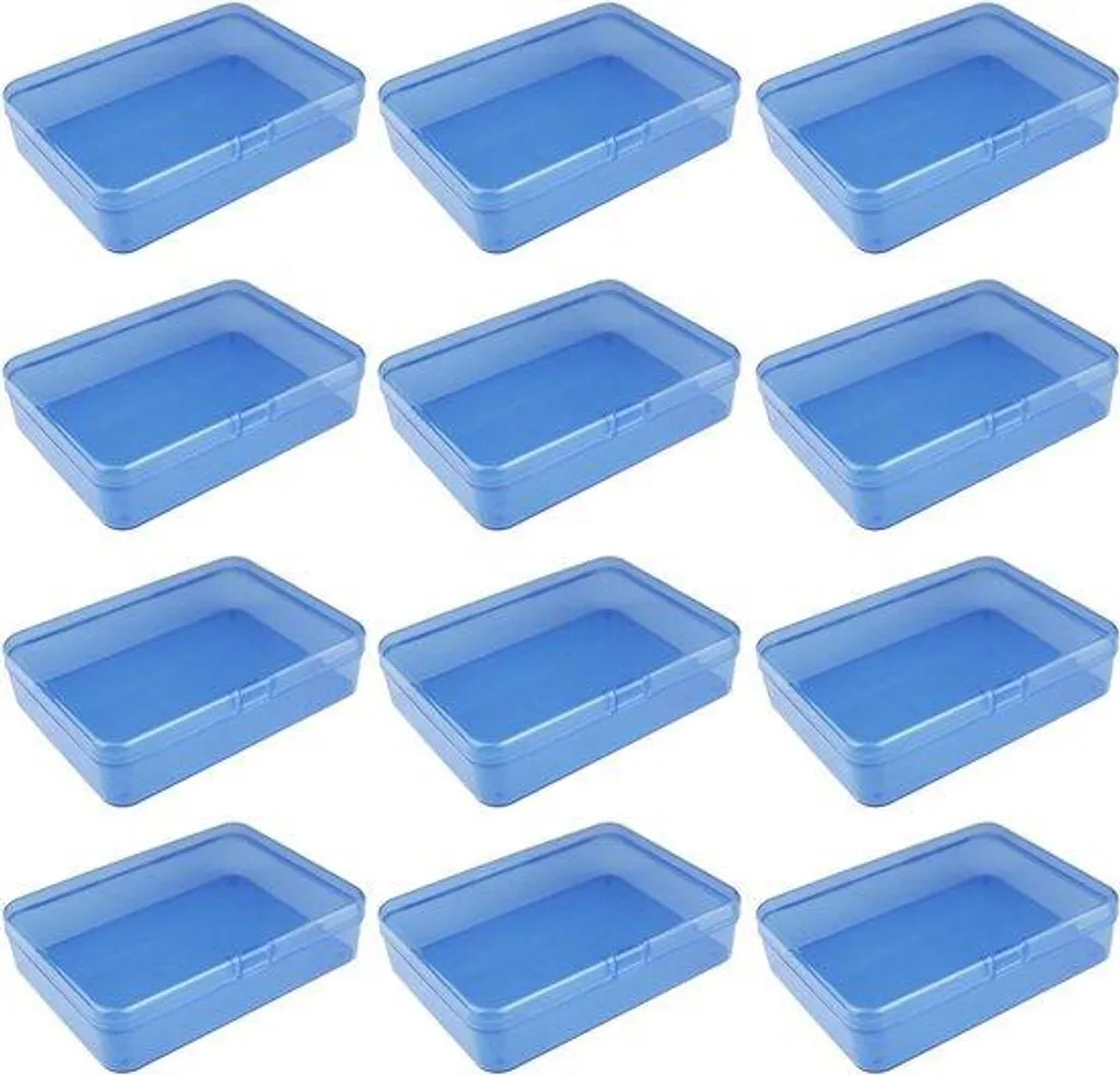 Petites boîtes bleues pour vis et clous lot de 12 rangement bricolage