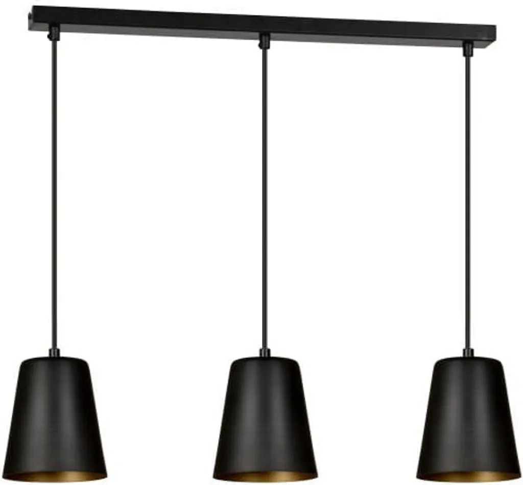 Lustre Black noir et or Emibig 3xE27 métal 100x66x14 cm design chic