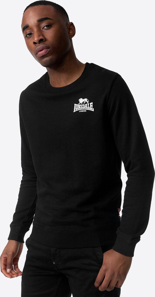 Herren Rundhals Sweatshirt schmale Passform LONGRIDGE Black S Lonsdale