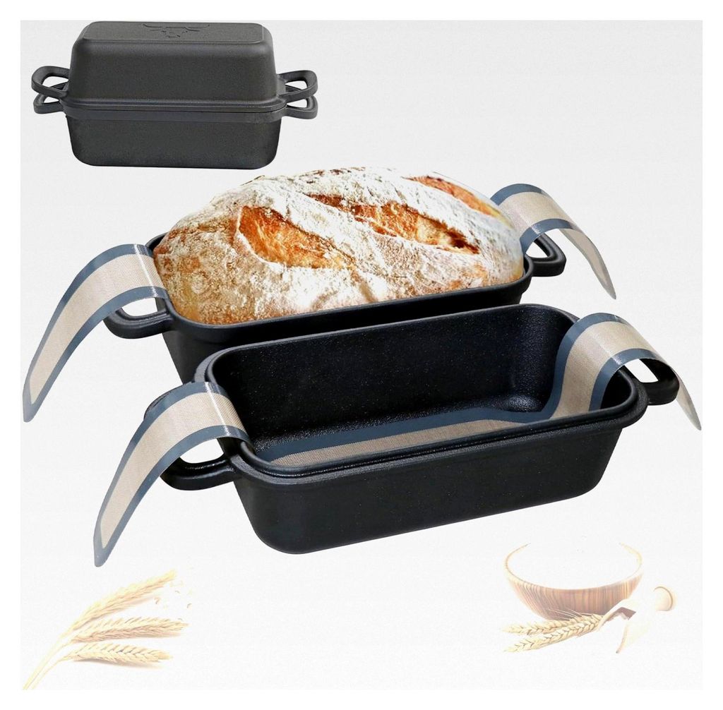 Gusseisen Brotbackform mit Deckel