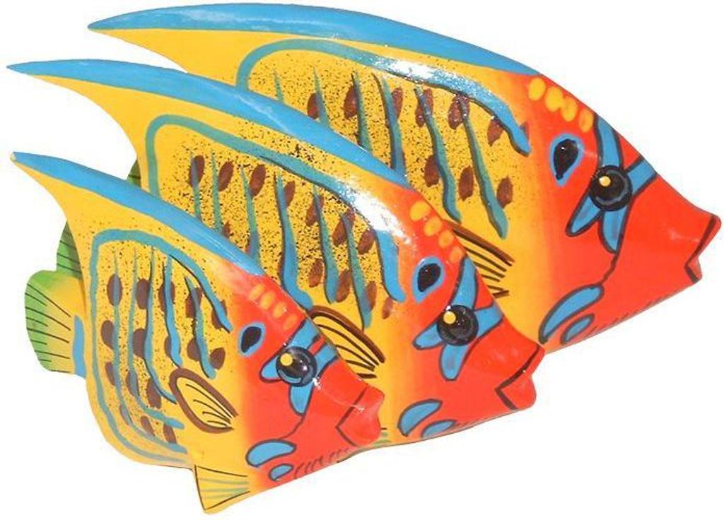 Deko-Fische aus Albesia-Holz im 3er-Set (Standfische)