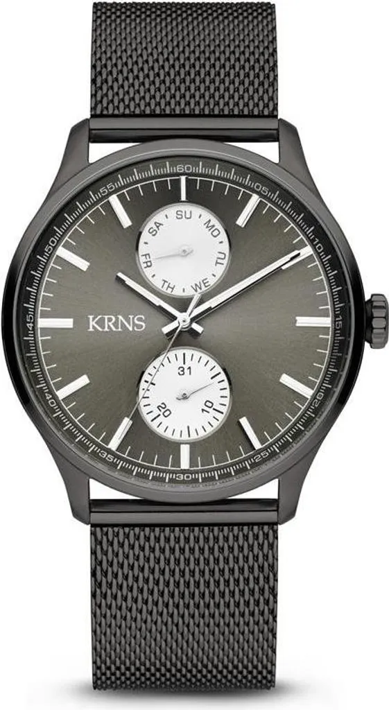 Krns 3002 Montre-bracelet Homme en Acier Inoxydable Argenté - Design Luxe