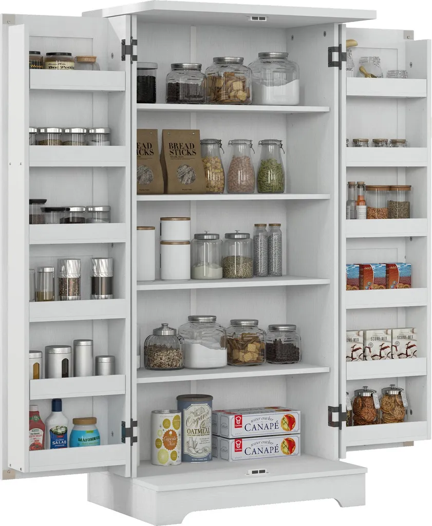 Meuble de cuisine compact 120 cm, buffet de rangement crème pour studio