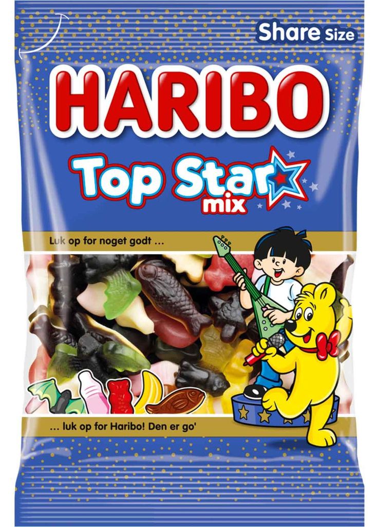 Haribo Top Starmix, gominolas danesas, 375g, bolsa de Imagen del producto 
