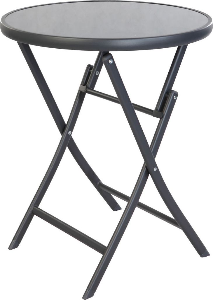 Bistrotisch Klapptisch Gartentisch Gartentisch Glas Metall Ø60xH72cm