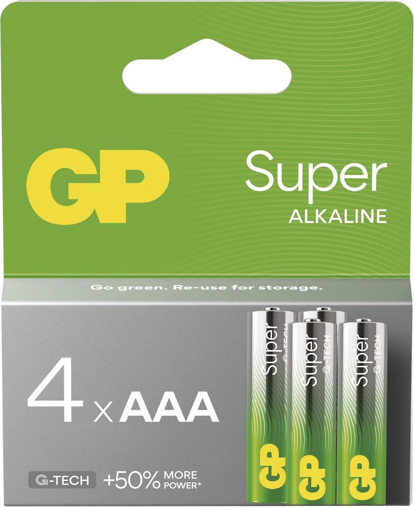 Alkalická baterie GP Super AAA (LR03), 4 ks