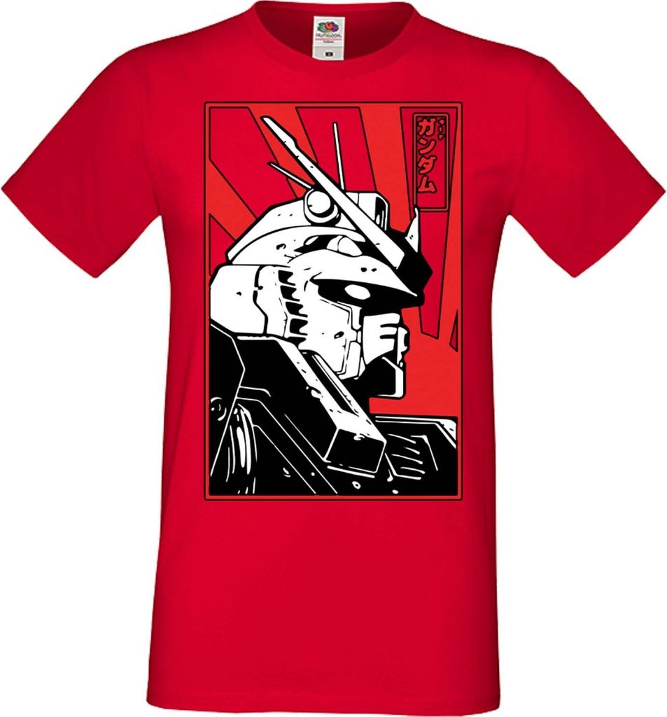 Herren T-Shirt Manga Anime Mobile Suit Gundam 02 Mobile Suit Gundam, Man S / Rot