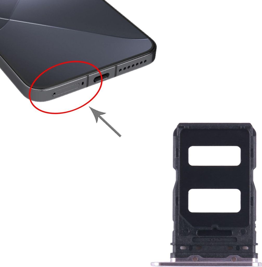 Für Xiaomi 14 Dual SIM Karten Halter Card Tray Ersatzteil Lila
