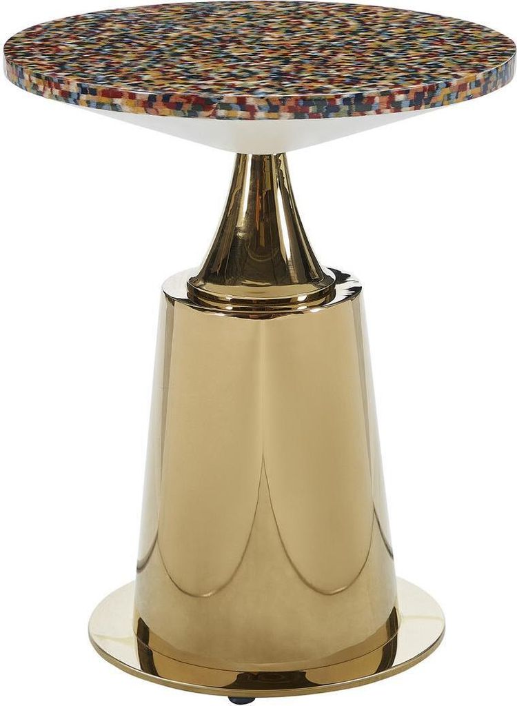 Beistelltisch Wohnzimmer Tisch Gold Luxus Modern Holz Design Tische Möbel Luxus