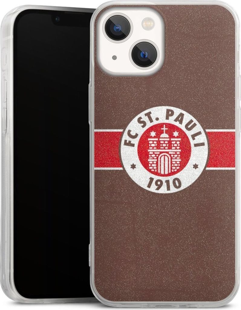 DeinDesign Slim Hülle für Apple iPhone 13 Mini Silikon Case Ultra Dünn Handyhülle FC St. Pauli Logo Offizielles Lizenzprodukt