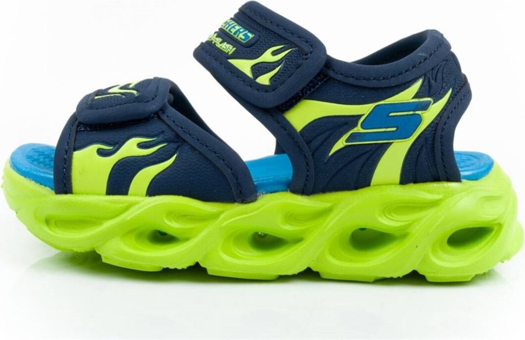 Skechers Kinder Sportschuhe 400102NNVLM mit LED-Zwischensohle und Klettverschluss, blau